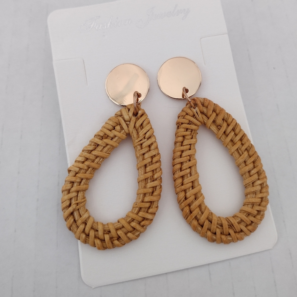 Rattan earrings - Picture 2 of 4
